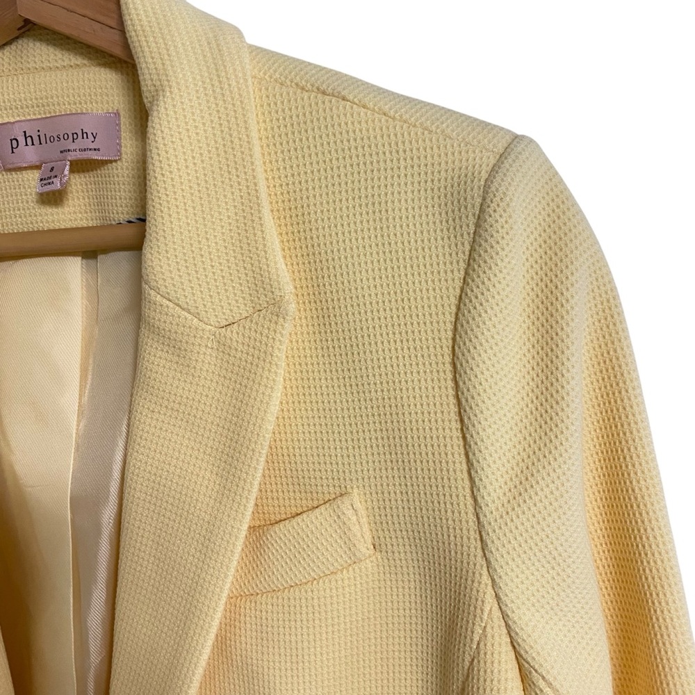 Philosophy Yellow Single Button Textured Tailored… - image 2